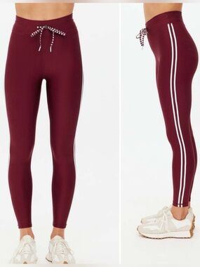 The Upside Oxford 25” Midi Leggings in Merlot, size M NWT